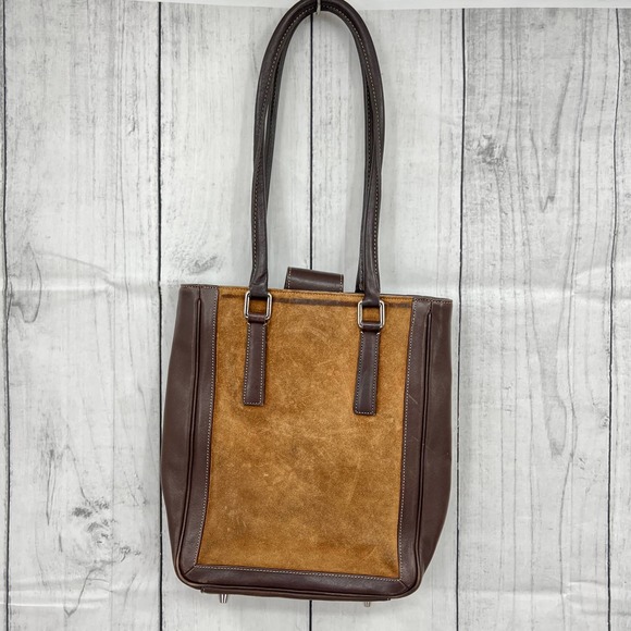Coach Brown and Tan Leather Tote - Picture 5 of 13